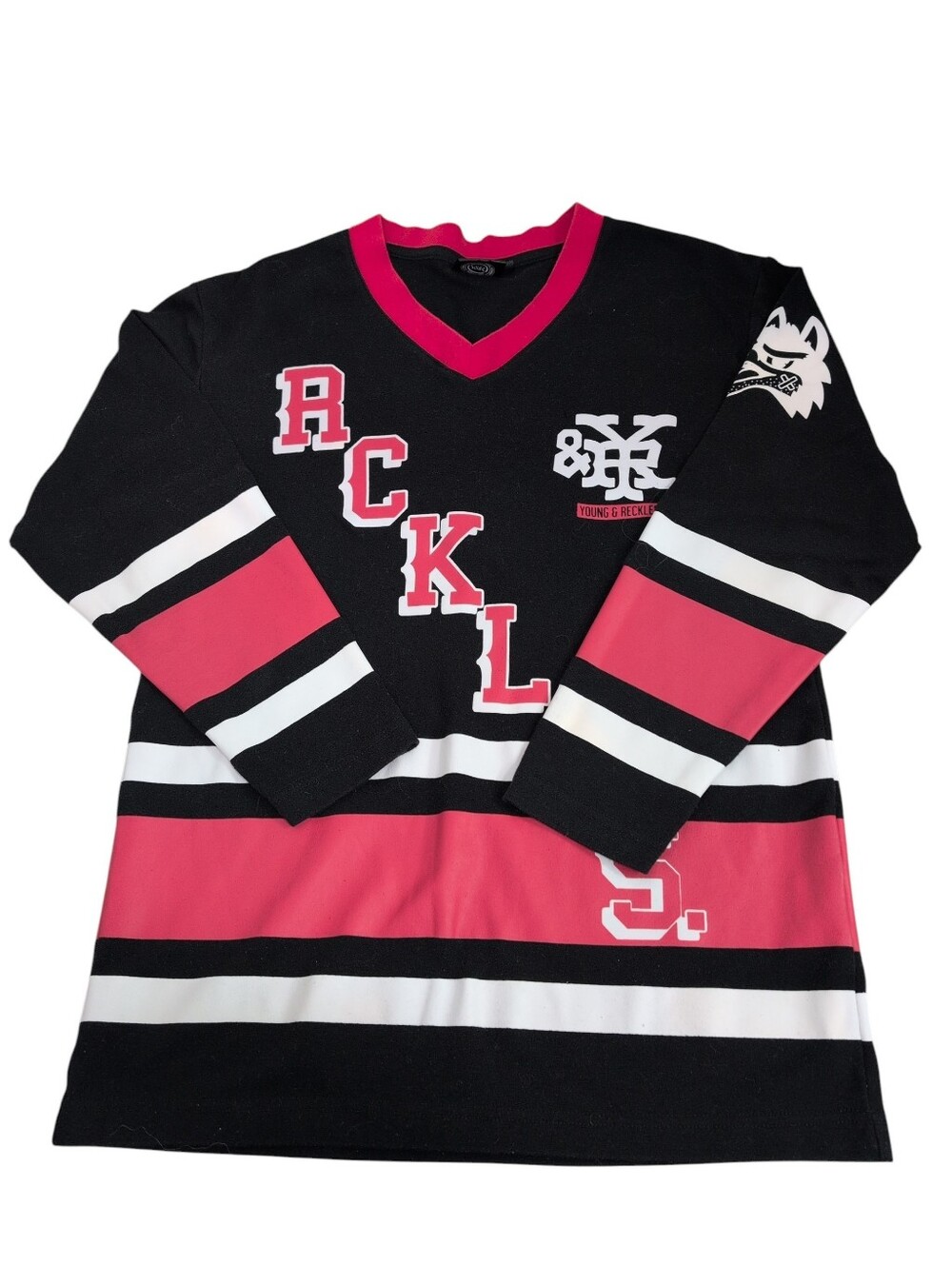 Young & Reckless Y&R Jersey Pullover Top, Size Small, Sleeve Tag